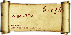 Solya Ábel névjegykártya